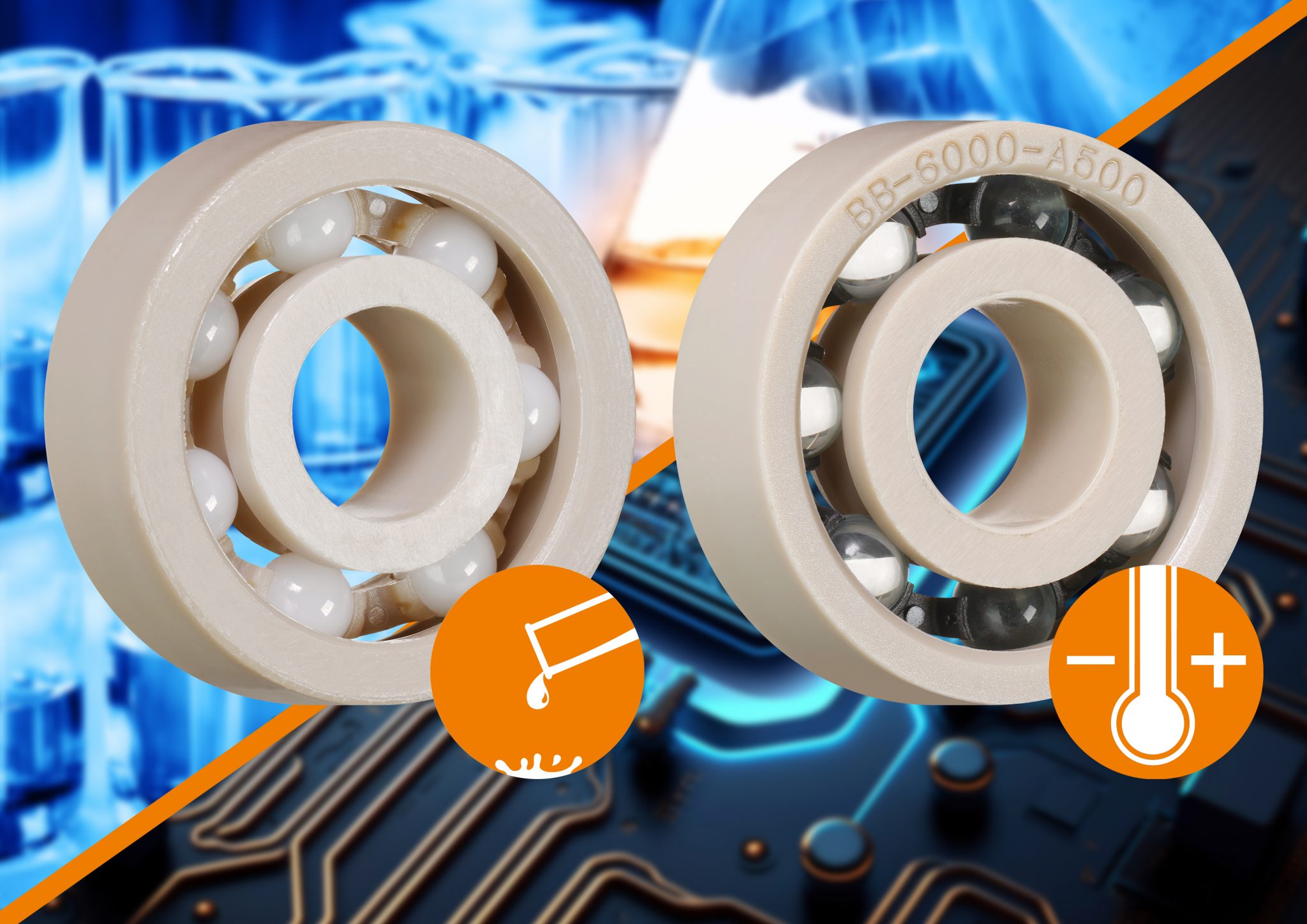 Ball bearings with zirconium oxide balls for semiconductors igus®